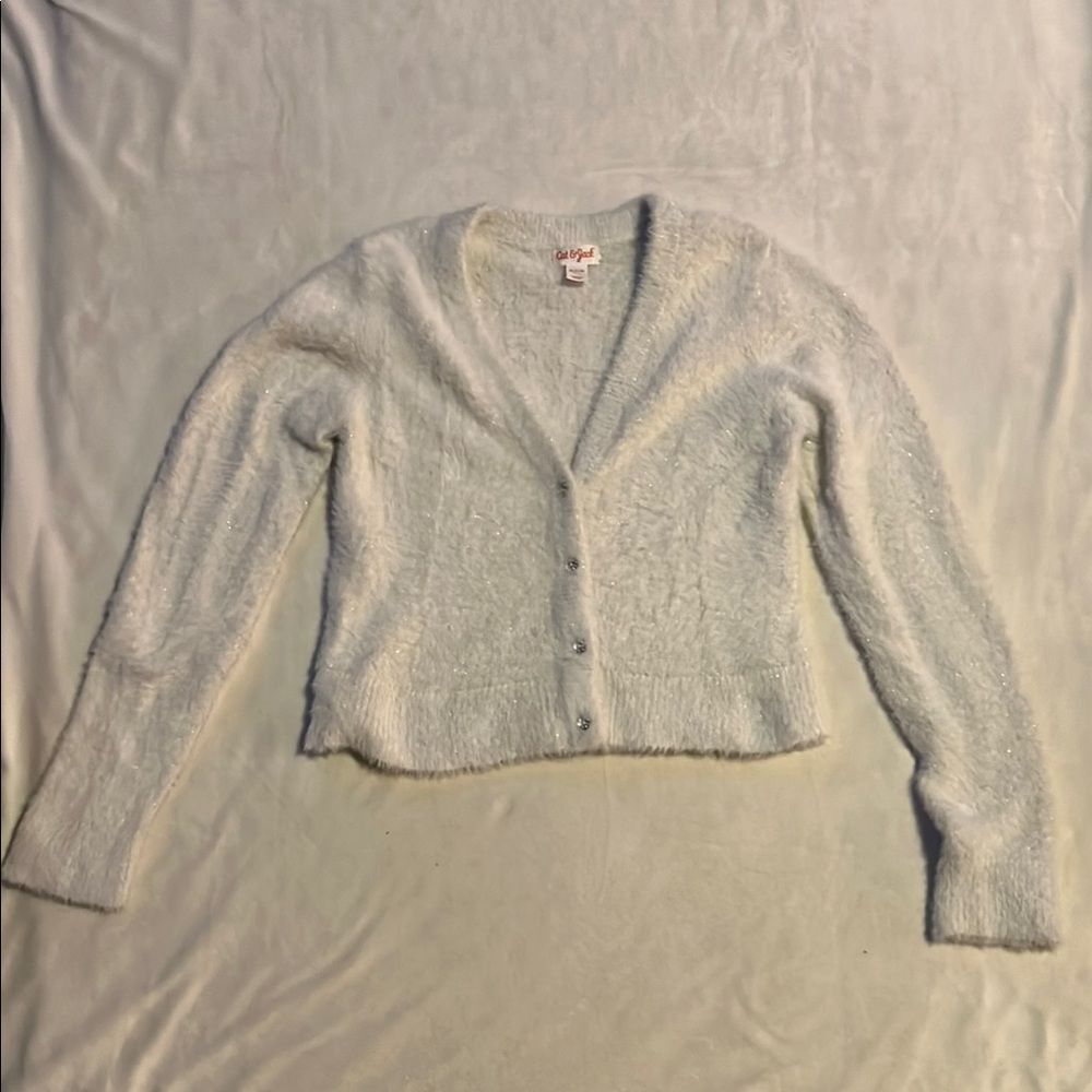 Cat & Jack White Knit Sweater Timeless Style